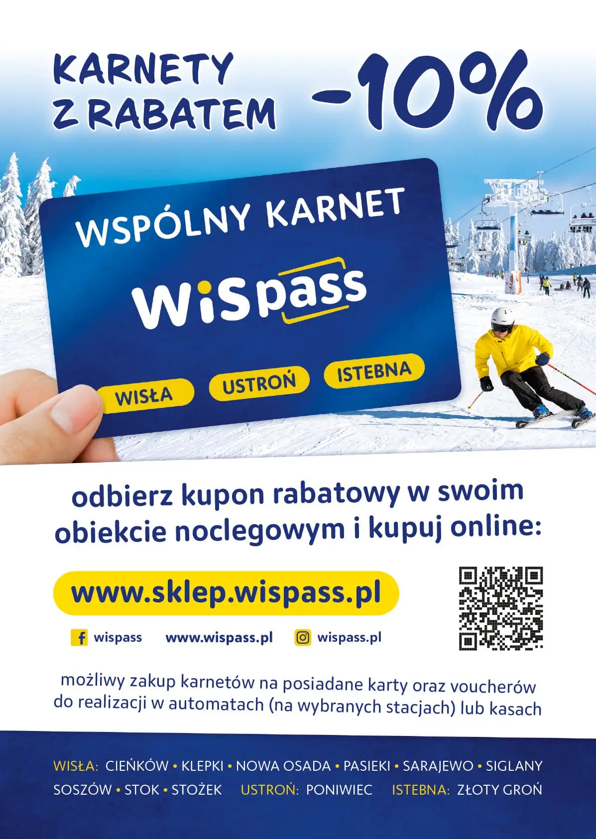 Plakat promocyjny WisPass – karnety z rabatem 10%